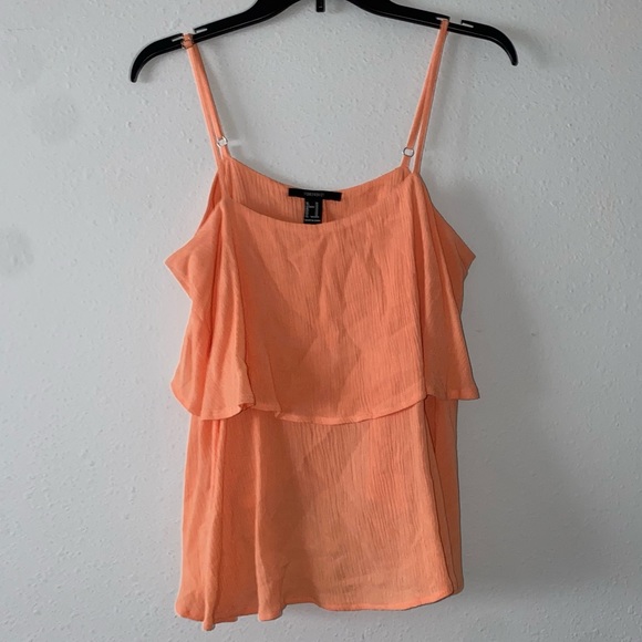 Orange flowy forever 21 top - Picture 1 of 4